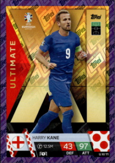 Harry Kane England Topps Match Attax EURO 2024 Ultimate XI Purple Sapphire #UXI11