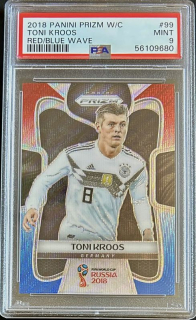 Toni Kroos Germany PSA 9 2018 Panini Prizm World Cup Red and Blue Wave Prizm #99
