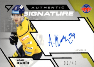 Adam Kubik Ceske Budejovice Tipsport ELH 2023/24 SportZoo 2. serie Authentic Signature Level 3 /40 #SL3-AK