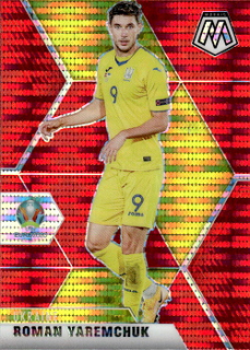 Roman Yaremchuk Ukraine Panini UEFA EURO 2020 Mosaic Red Pulsar Prizm #187