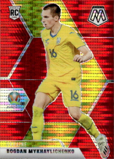 Bogdan Mykhaylichenko Ukraine Panini UEFA EURO 2020 Mosaic Red Pulsar Prizm #188