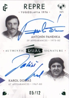 Karol Dobias Antonin Panenka Reprezentace NFI Unique Medal Series 2024 LC Authentic Double Signatures Emerald /12 #DS-4