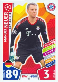 Manuel Neuer Bayern Munchen 2017/18 Topps Match Attax CL #56