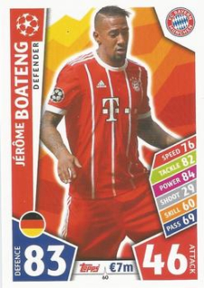 Jerome Boateng Bayern Munchen 2017/18 Topps Match Attax CL #60