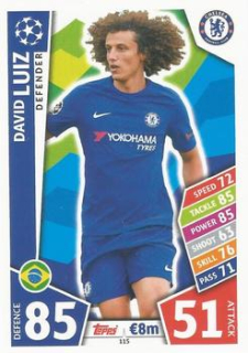 David Luiz Chelsea 2017/18 Topps Match Attax CL #115