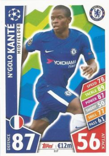 N'Golo Kante Chelsea 2017/18 Topps Match Attax CL #117