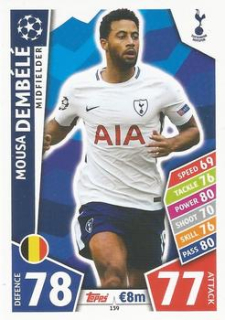 Mousa Dembele Tottenham Hotspur 2017/18 Topps Match Attax CL #139