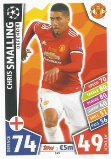 Chris Smalling Manchester United 2017/18 Topps Match Attax CL #149