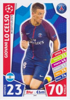Giovani Lo Celso Paris Saint-Germain 2017/18 Topps Match Attax CL #264