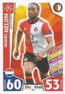 Miquel Nelom Feyenoord 2017/18 Topps Match Attax CL #347