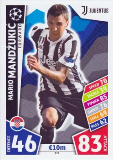 Mario Mandzukic Juventus FC 2017/18 Topps Match Attax CL #377