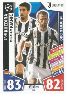 Sami Khedira / Miralem Pjanic Juventus FC 2017/18 Topps Match Attax CL Midfield Duo #378