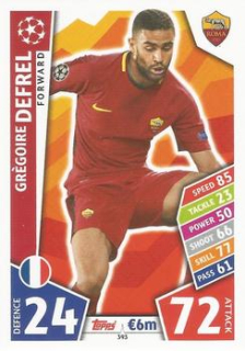 Gregoire Defrel AS Roma 2017/18 Topps Match Attax CL #393