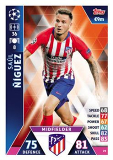 Saul Niguez Atletico Madrid 2018/19 Topps Match Attax CL #29