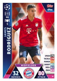 James Rodriguez Bayern Munchen 2018/19 Topps Match Attax CL #85