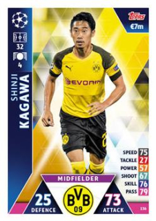 Shinji Kagawa Borussia Dortmund 2018/19 Topps Match Attax CL #136