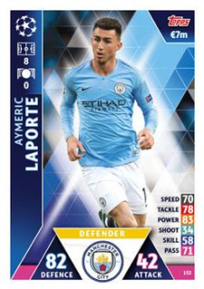 Aymeric Laporte Manchester City 2018/19 Topps Match Attax CL #152