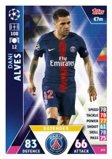 Dani Alves Paris Saint-Germain 2018/19 Topps Match Attax CL #273