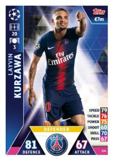 Layvin Kurzawa Paris Saint-Germain 2018/19 Topps Match Attax CL #274