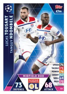 Lucas Tousart / Tanguy Ndombele Olympique Lyonnais 2018/19 Topps Match Attax CL Midfield Duo #324