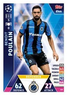 Benoit Poulain Club Brugge 2018/19 Topps Match Attax CL #329
