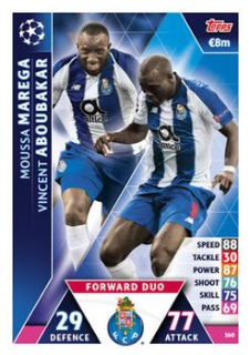 Moussa Marega / Vincent Aboubakar FC Porto 2018/19 Topps Match Attax CL Forward Duo #360