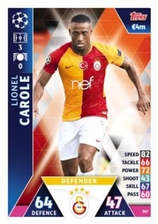 Lionel Carole Galatasaray AS 2018/19 Topps Match Attax CL #367