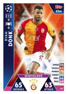 Ryan Donk Galatasaray AS 2018/19 Topps Match Attax CL #369