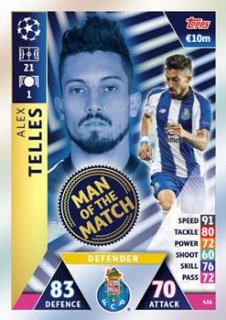 Alex Telles FC Porto 2018/19 Topps Match Attax CL Man of the Match #416