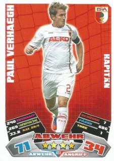 Paul Verhaegh FC Augsburg 2012/13 Topps MA Bundesliga Extra Kapitan #433