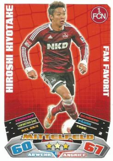 Hiroshi Kiyotake 1. FC Nurnberg 2012/13 Topps MA Bundesliga Extra Fan Favorit #465