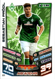 Sebastian Prodl Werder Bremen 2013/14 Topps MA Bundesliga #57
