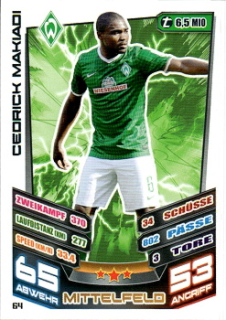 Cedrick Makiadi Werder Bremen 2013/14 Topps MA Bundesliga #64