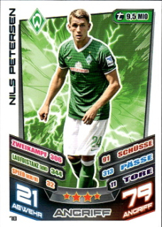 Nils Petersen Werder Bremen 2013/14 Topps MA Bundesliga #70