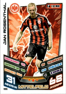 Jan Rosenthal Eintracht Frankfurt 2013/14 Topps MA Bundesliga #106