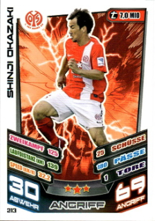 Shinji Okazaki 1. FSV Mainz 05 2013/14 Topps MA Bundesliga #213