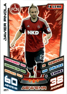 Javier Pinola 1. FC Nurnberg 2013/14 Topps MA Bundesliga #257
