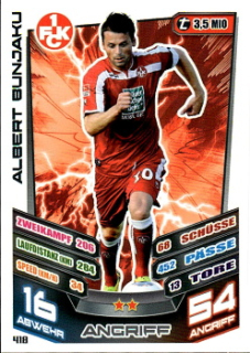 Albert Bunjaku 1. FC Kaiserslautern 2013/14 Topps MA Bundesliga 2. Bundesliga #418