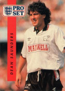 Dean Saunders Derby County 1990/91 Pro Set #71
