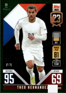Theo Hernandez France Topps Match Attax 101 Road to UEFA Nations League Finals 2022 Green Crystal Parallel #CD23g