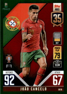 Joao Cancelo Portugal Topps Match Attax 101 Road to UEFA Nations League Finals 2022 Green Crystal Parallel #CD35g