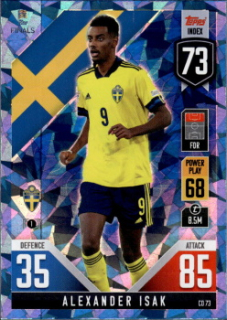 Alexander Isak Sweden Topps Match Attax 101 Road to UEFA Nations League Finals 2022 Blue Crystal Parallel #CD73b