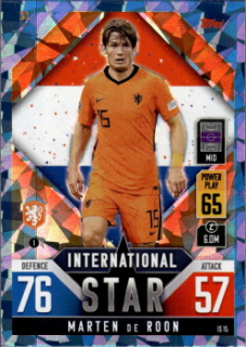 Marten de Roon Netherlands Topps Match Attax 101 Road to UEFA Nations League Finals 2022 Blue Crystal Parallel #IS15b