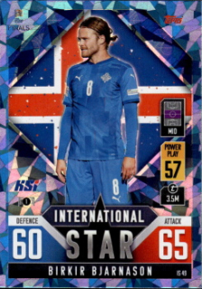 Barker Bjarnason Iceland Topps Match Attax 101 Road to UEFA Nations League Finals 2022 Blue Crystal Parallel #IS49b