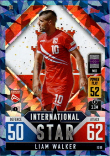 Liam Walker Gibraltar Topps Match Attax 101 Road to UEFA Nations League Finals 2022 Blue Crystal Parallel #IS89b