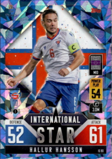 Hallur Hansson Faroe Islands Topps Match Attax 101 Road to UEFA Nations League Finals 2022 Blue Crystal Parallel #IS90b