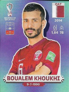 Boualem Khoukhi Qatar samolepka Panini World Cup 2022 Silver version #QAT09