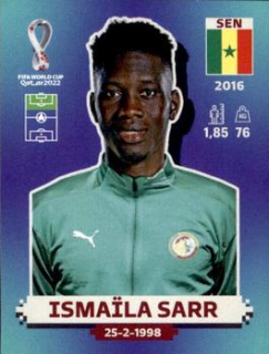 Ismaila Sarr Senegal samolepka Panini World Cup 2022 Silver version #SEN20