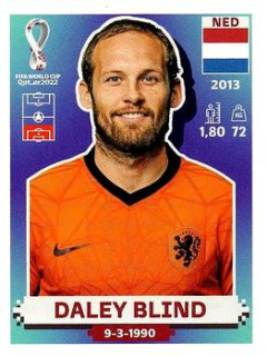 Daley Blind Netherlands samolepka Panini World Cup 2022 Silver version #NED05