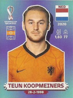 Teun Koopmeiners Netherlands samolepka Panini World Cup 2022 Silver version #NED14
